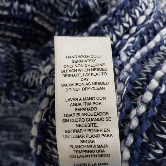 Chico's Anniston Blue Striped Fringe Long Sleeve Cardigan Women's Sz 0 NWT - Picture 7 of 7